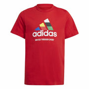 T-shirt à manches courtes unisex Adidas Tiro Nations Pack Graphic Rouge