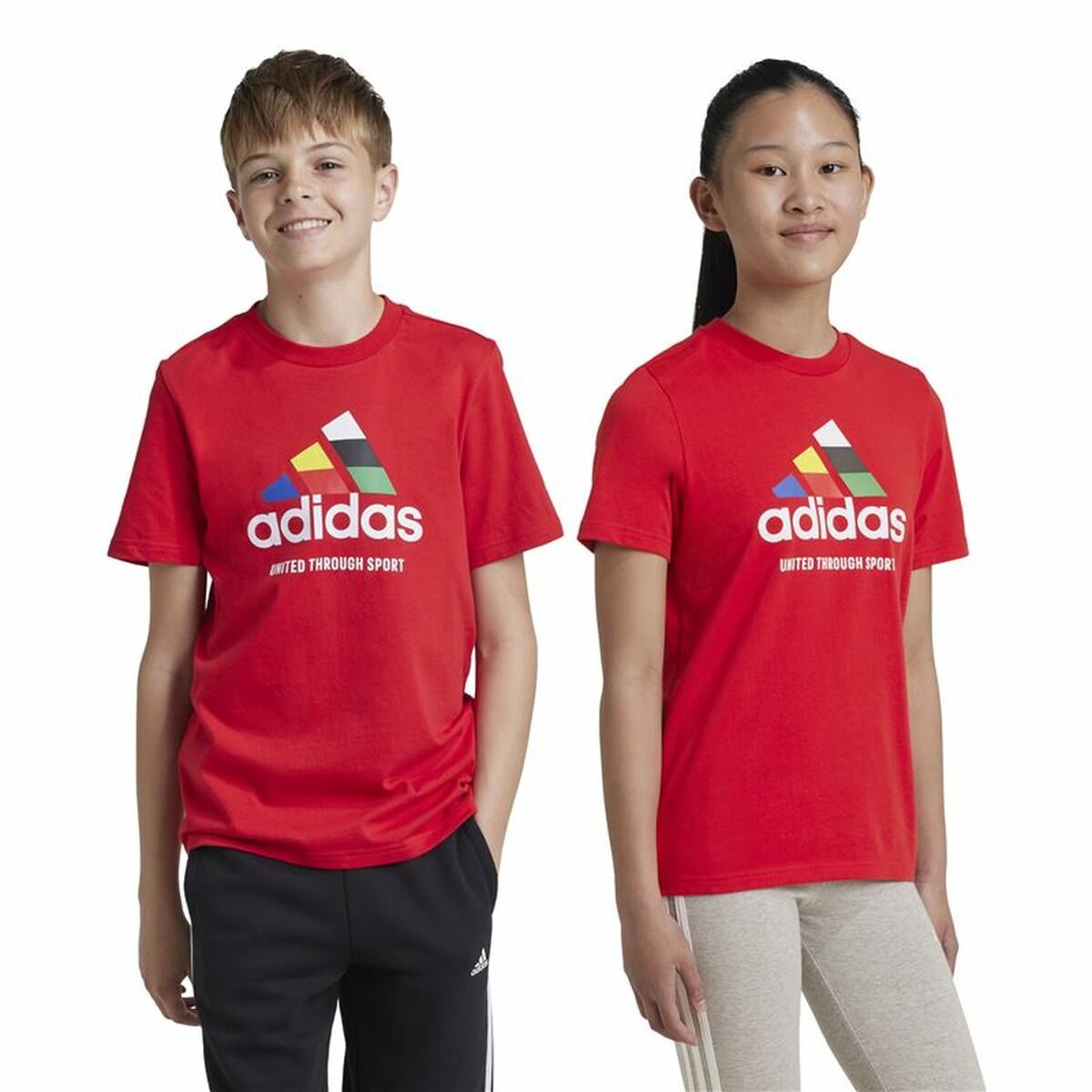 T-shirt à manches courtes unisex Adidas Tiro Nations Pack Graphic Rouge