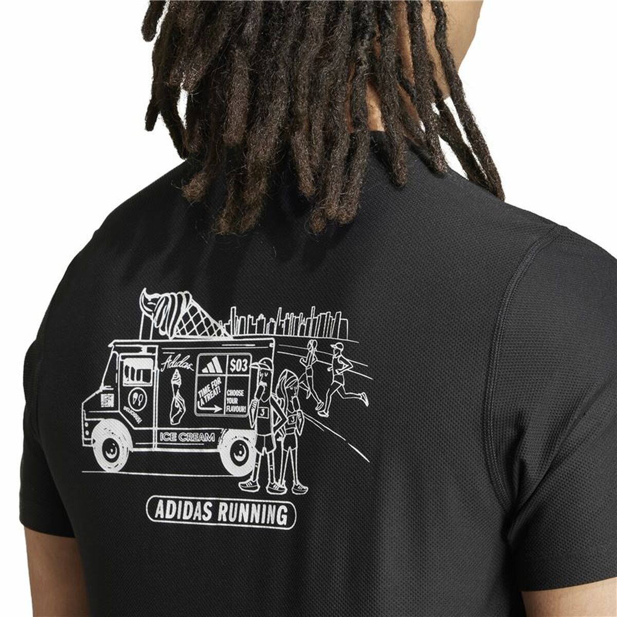 T-shirt à manches courtes homme Adidas Running Ice Cream Graphic Noir