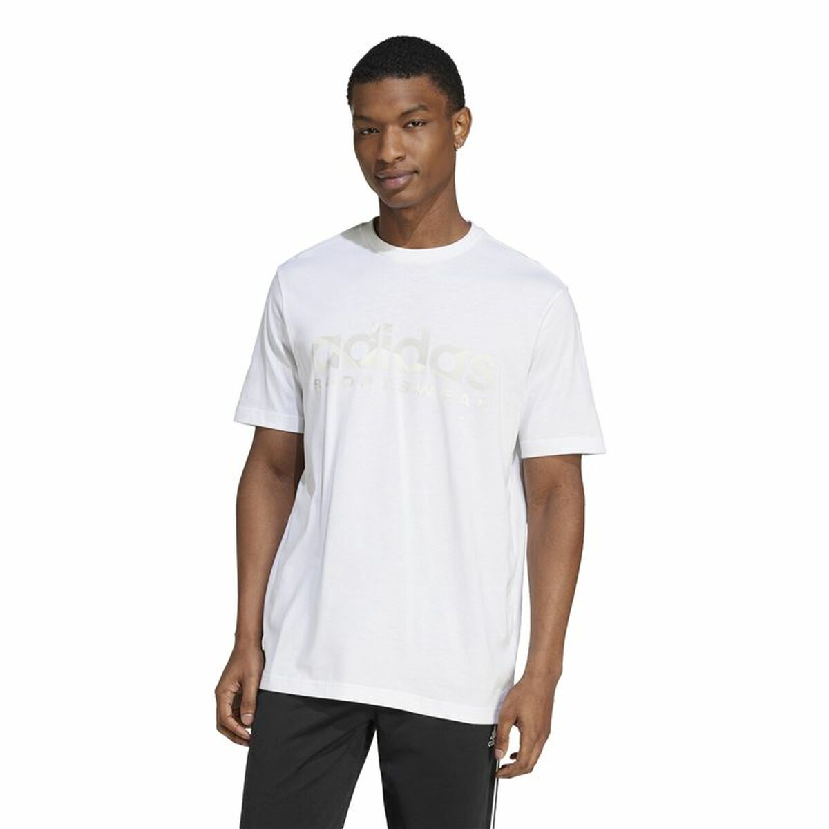 T-shirt à manches courtes homme Adidas House Of Tiro Summer Linear Graphic Blanc