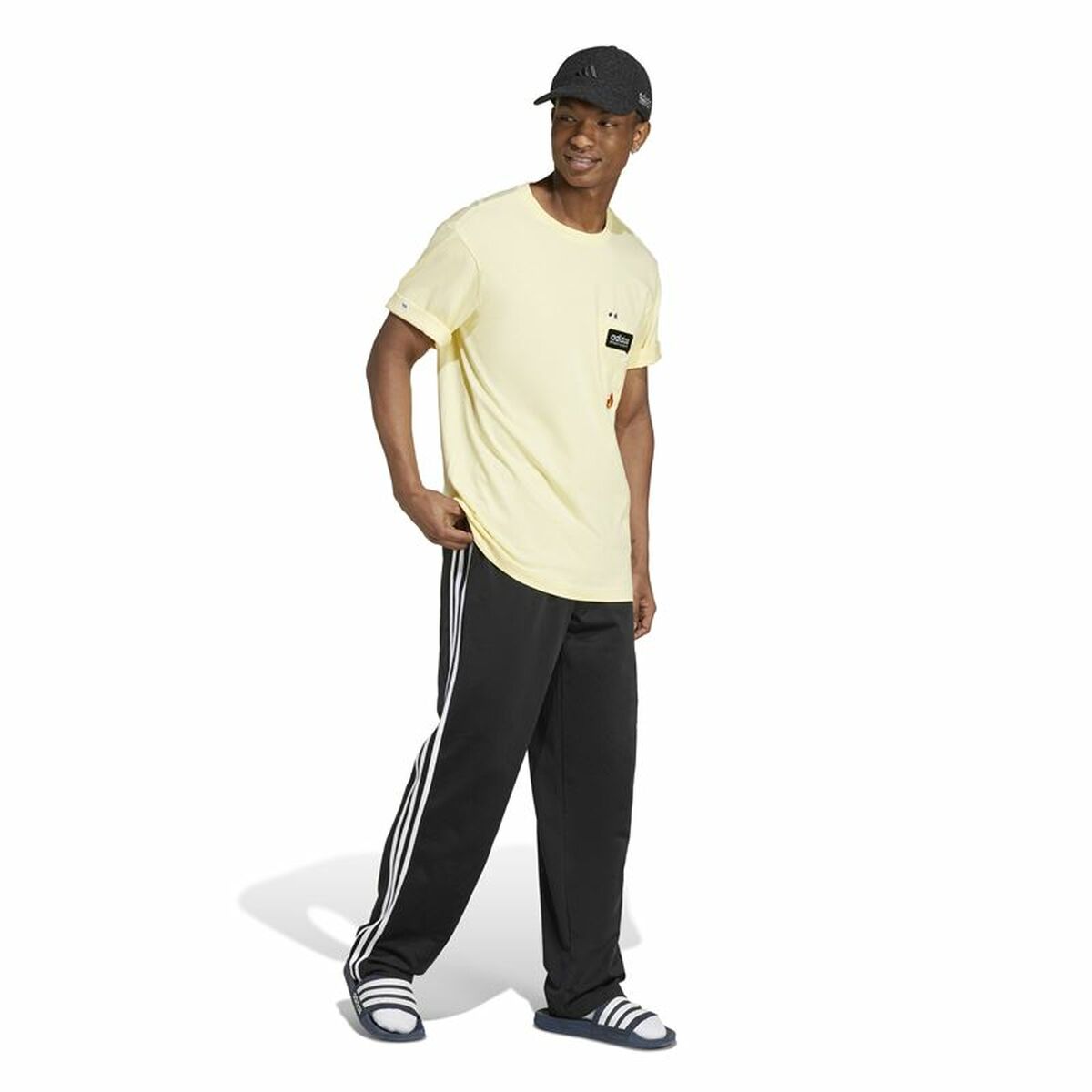 T-shirt à manches courtes homme Adidas Remoji Pocket Graphic Jaune Doré