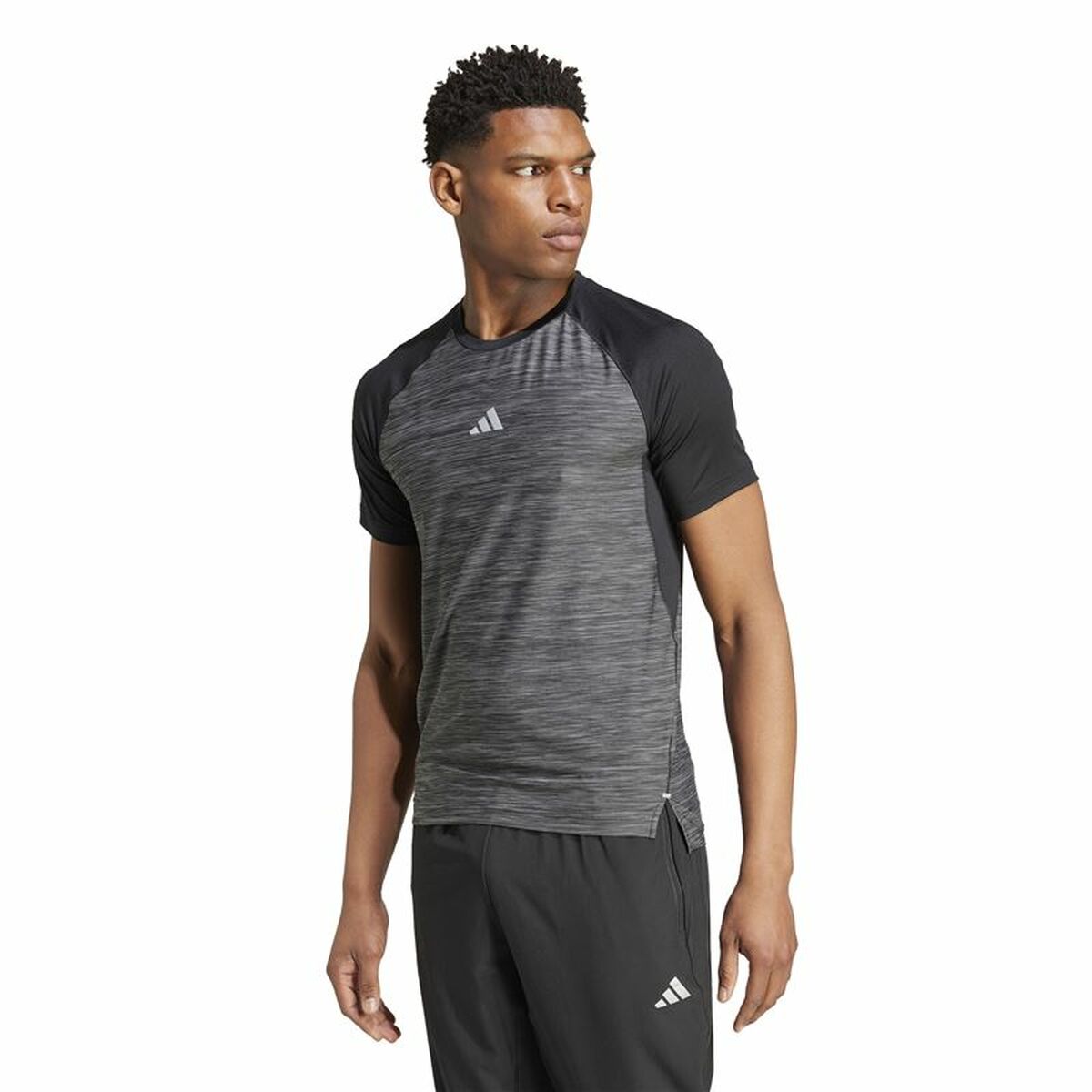 T-shirt à manches courtes homme Adidas Gym+ Training Noir Gris