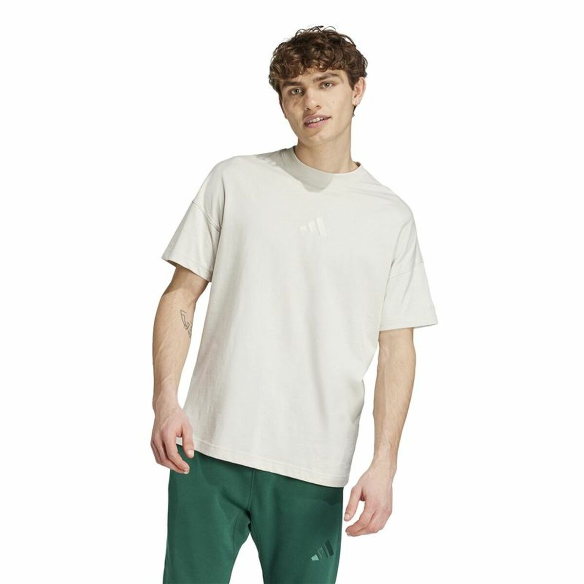 T-shirt à manches courtes homme Adidas All Szn Blanc Beige