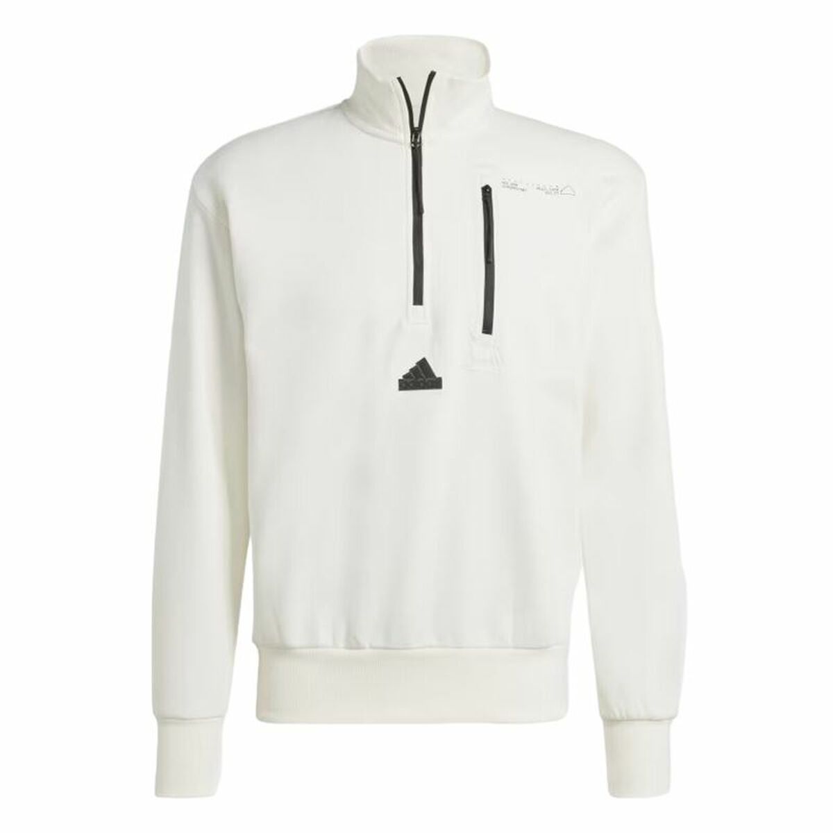 Sweat sans capuche Adidas City Es e Fleece Half-Zip Blanc XXL