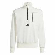 Sweat sans capuche Adidas City Es e Fleece Half-Zip Blanc XXL