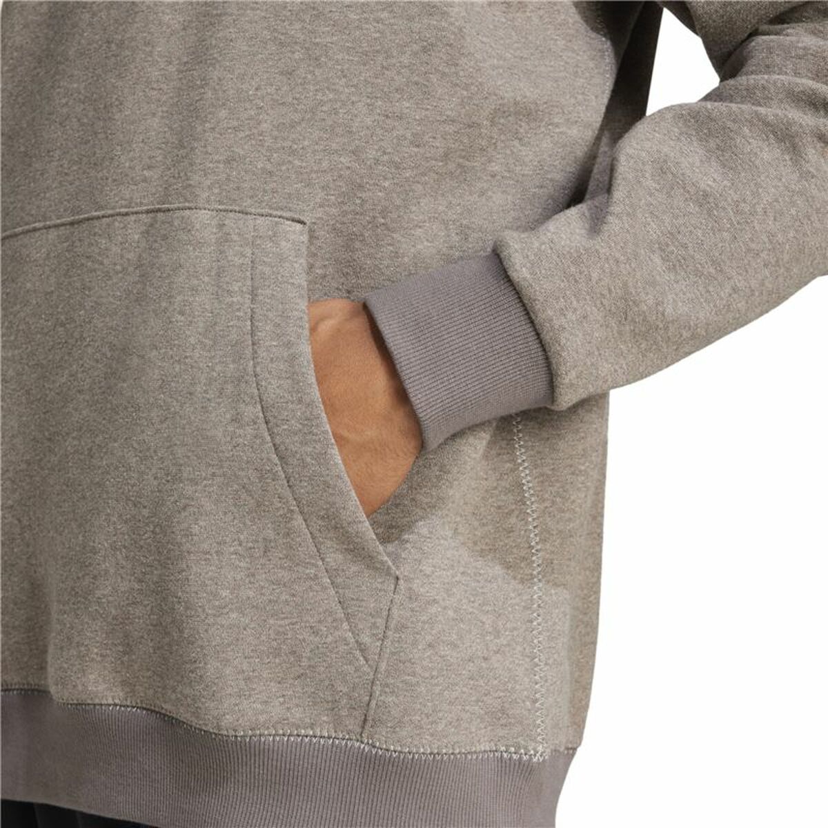 Sweat à capuche homme Adidas Seasonal Essentials Melange Hoodie Marron Beige