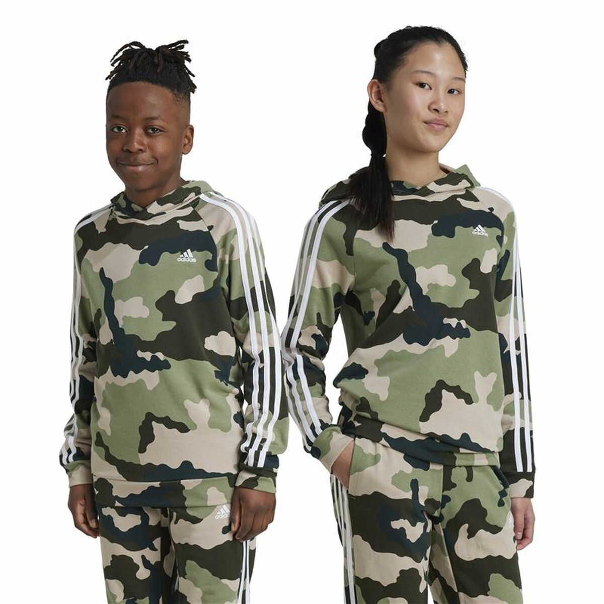 Sweat à capuche unisex Adidas Essentials Multicouleur Camouflage