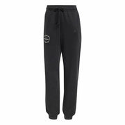 Pantalon de sport long Adidas Signature Graphic Print Fleece Loose Noir Femme