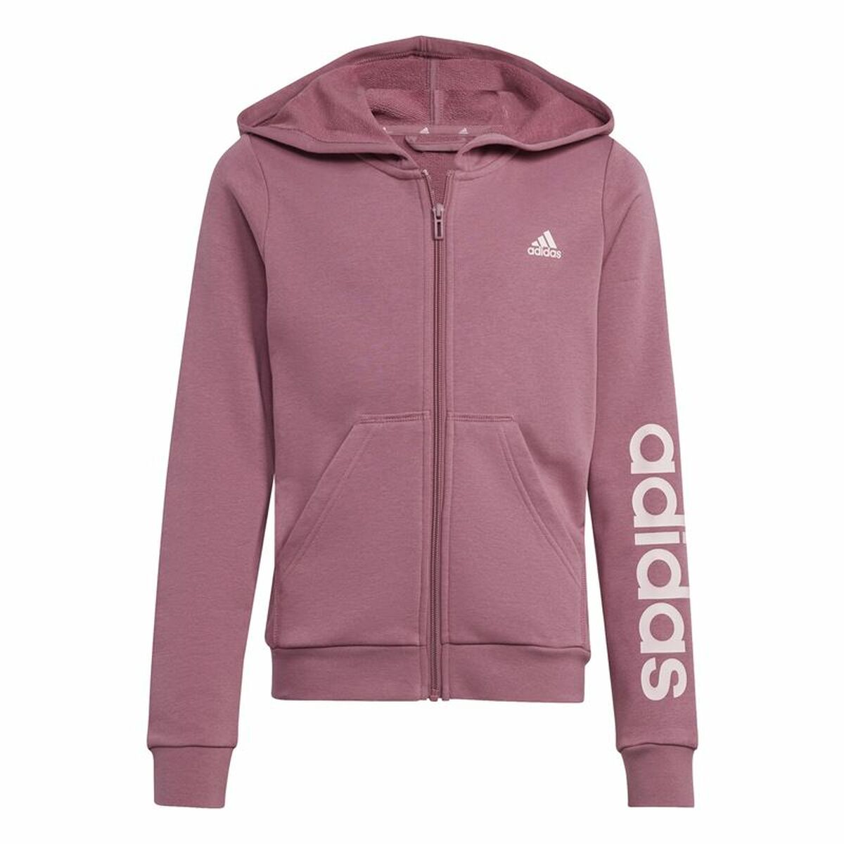 Sweat-shirt à capuche fille Adidas Essentials Linear Logo Rose