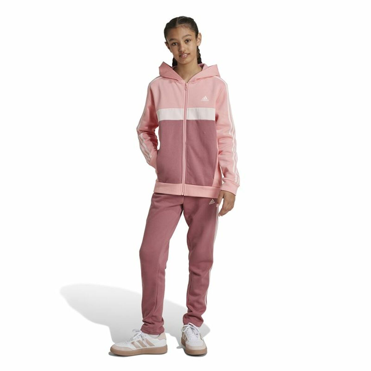 Survêtement Enfant Adidas Tiberio 3-Stripes Colorblock Fleece Rose