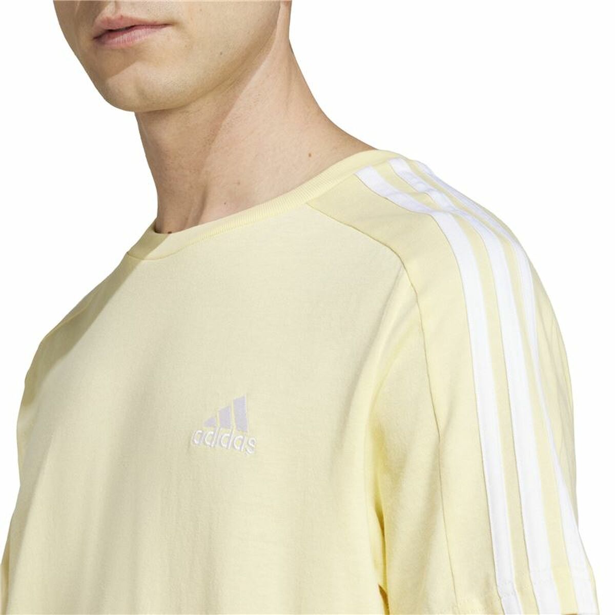 T-shirt à manches courtes homme Adidas Essentials Single Jersey 3-Stripes Jaune