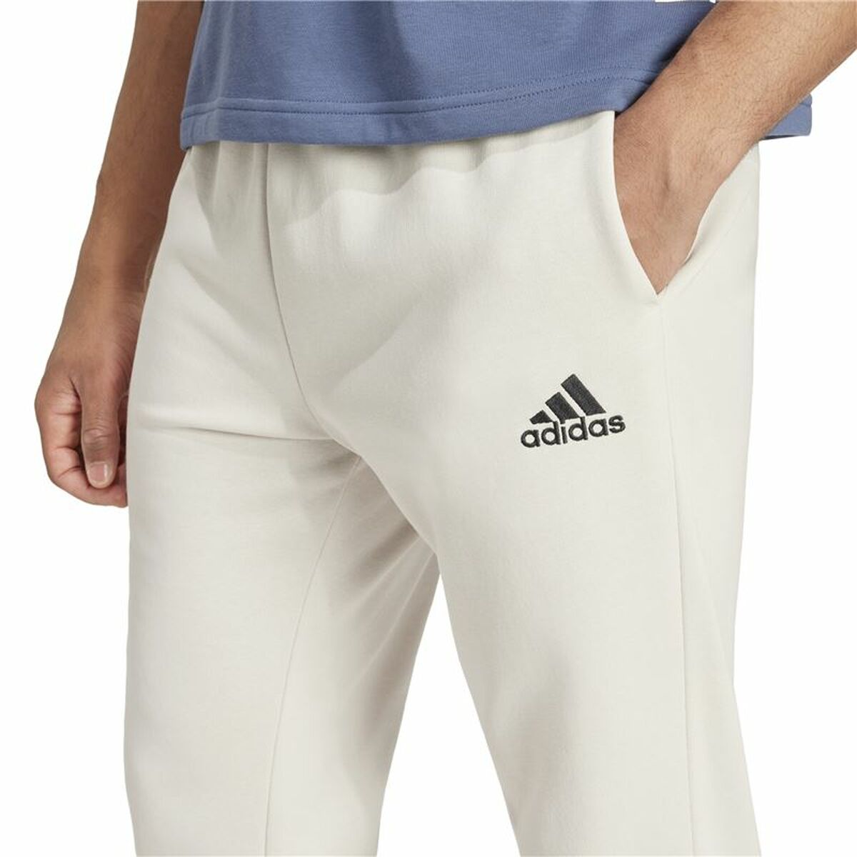 Pantalon de sport long Adidas Essentials Fleece Regular Tapered Blanc