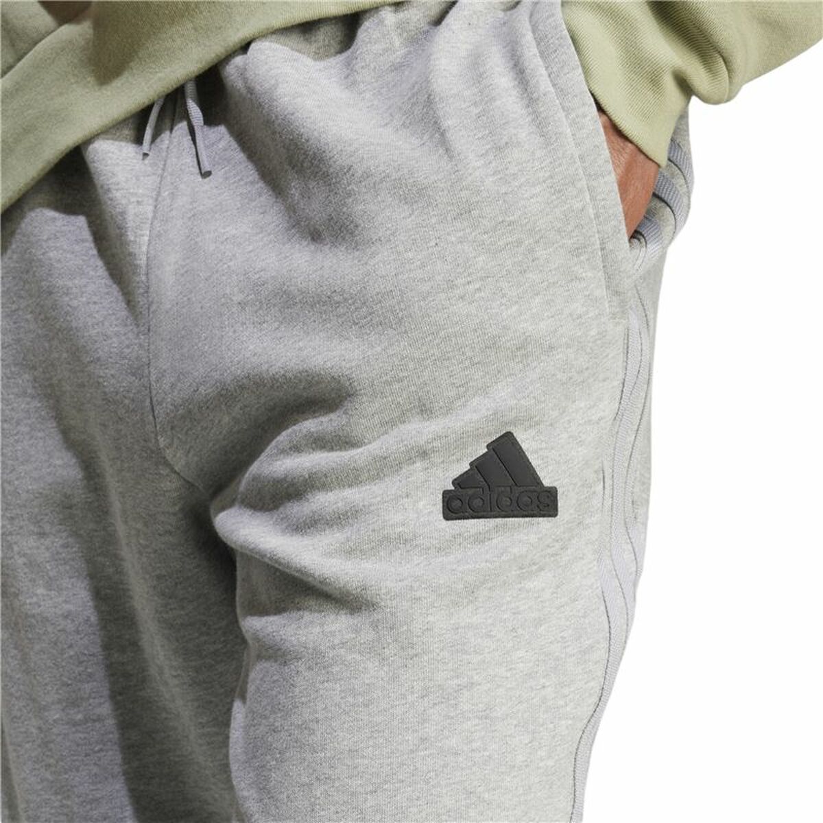 Pantalon de sport long Adidas Brand Love French Terry Gris Homme