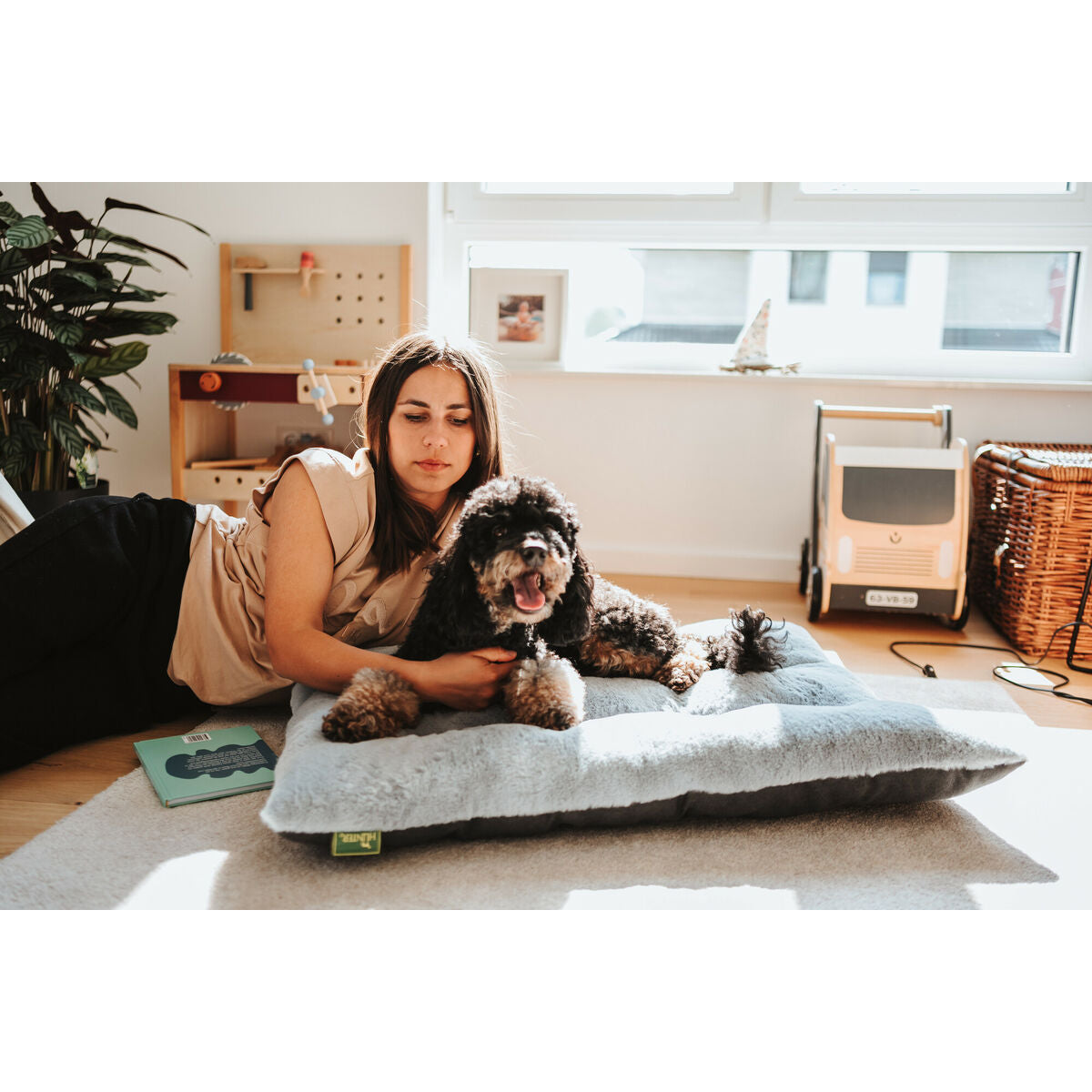 Lit pour chien Hunter Rockford Gris 80x60 cm