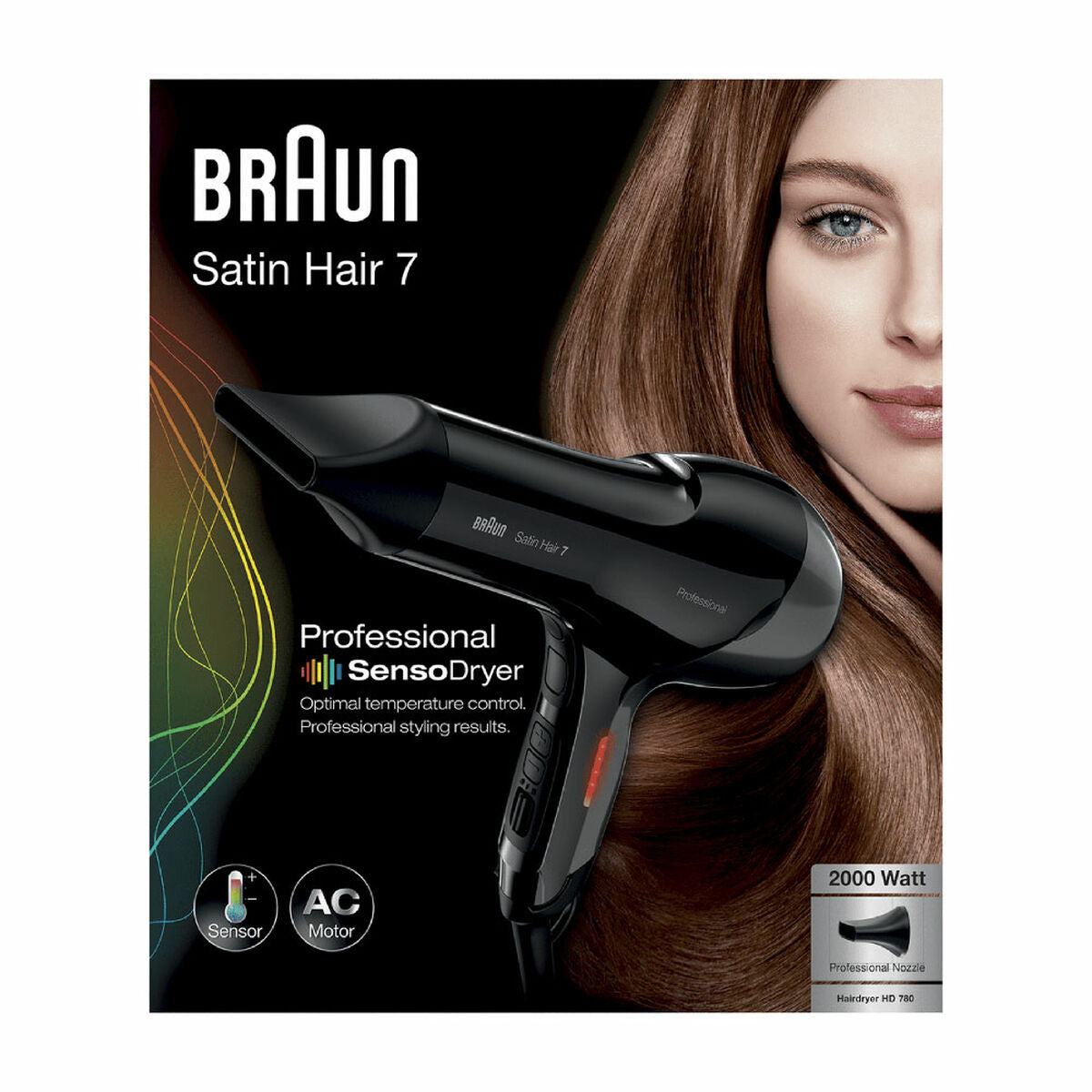 Sèche-cheveux Braun Satin Hair 7 HD 780 2000 W Noir