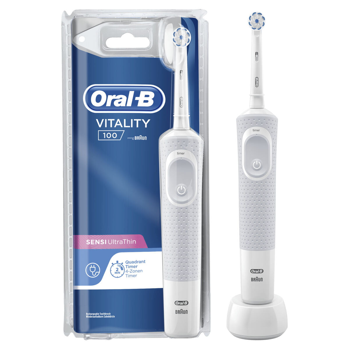 Brosse à dents électrique Oral-B VITALITY 100 SENTIVE ULTRA THIN Blanc
