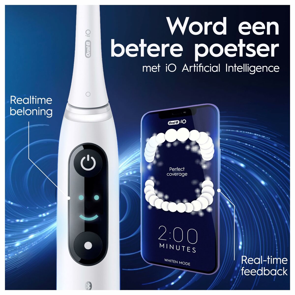 Brosse à dents électrique Braun IO8N/WH-TC+1REF Blanc