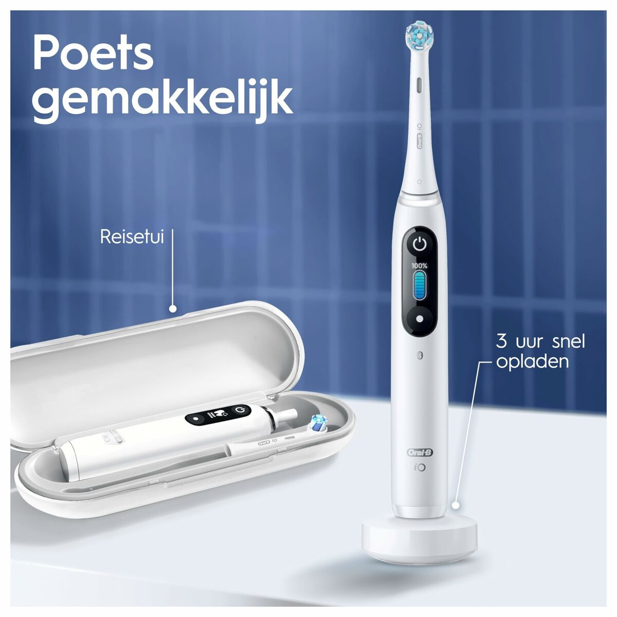 Brosse à dents électrique Braun IO8N/WH-TC+1REF Blanc