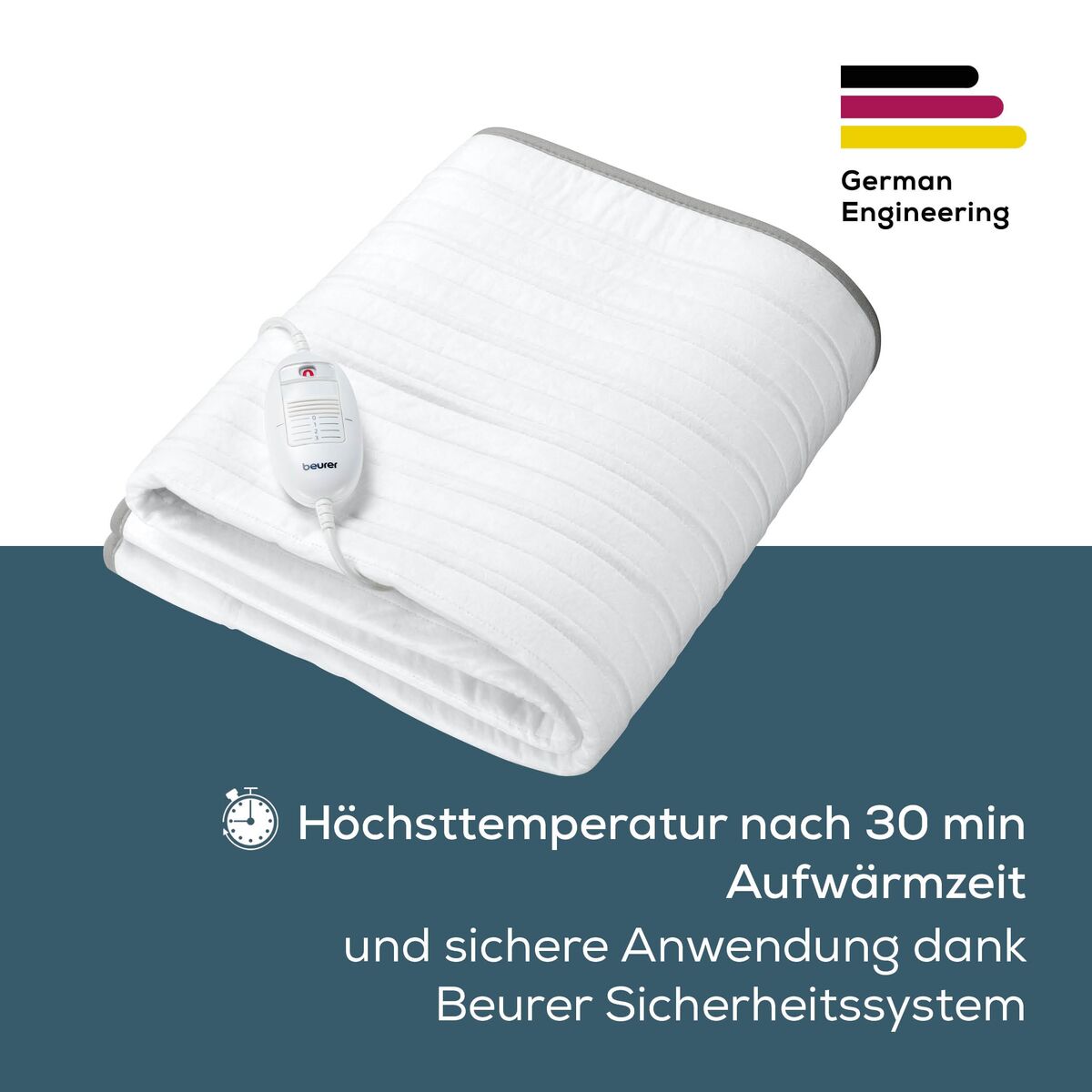 Couverture Chauffante Beurer TS17 150 x 80 cm Blanc Gris 100 % polyester 65 W