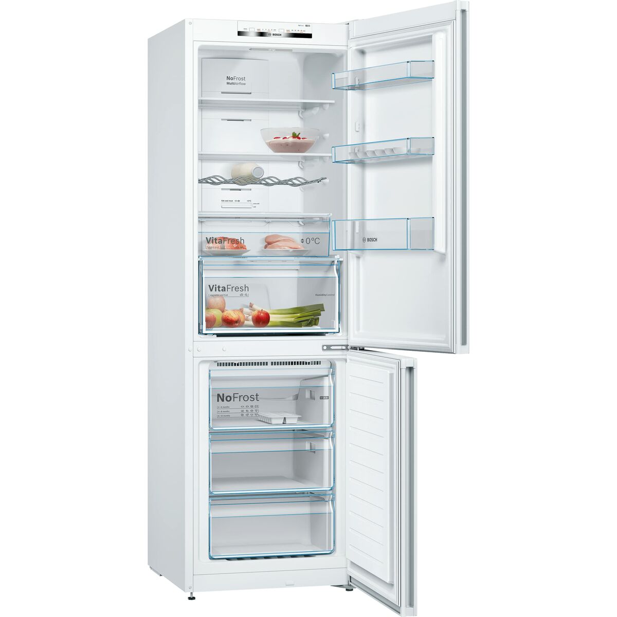 Réfrigérateur Combiné BOSCH KGN36VWED   186 Blanc (60 x 66 x 186 cm)