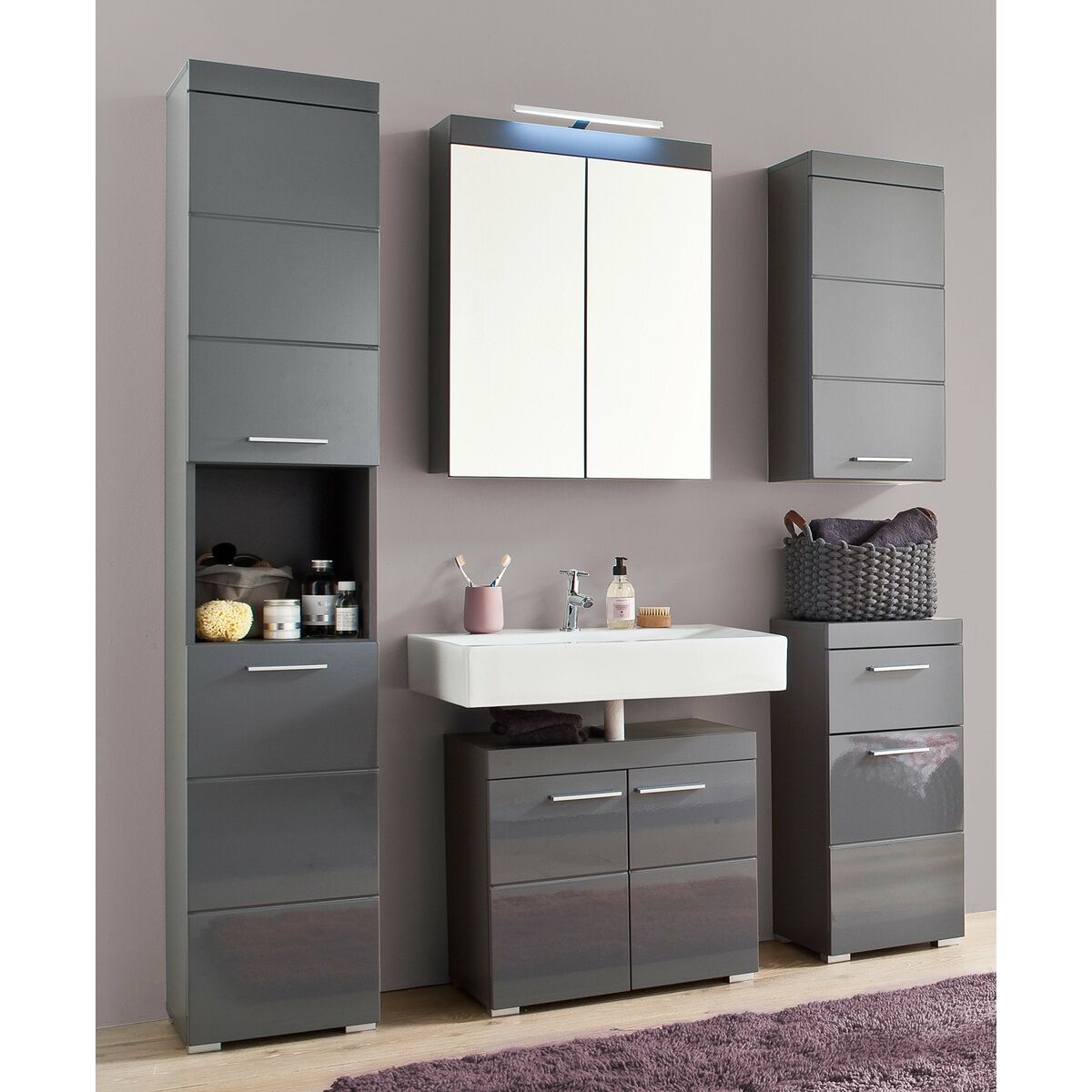 Meuble d'Appoint Trendteam Gris 37 x 31 x 79 cm