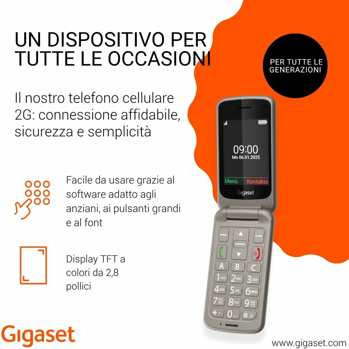 Smartphone Gigaset S30853-H1231-R102 2,8" Gris