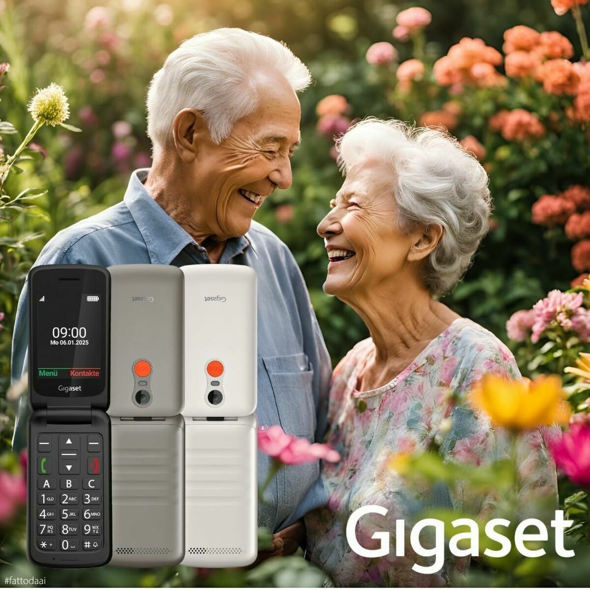 Téléphone portable pour personnes âgées Gigaset GL595 Blanc 2,8"