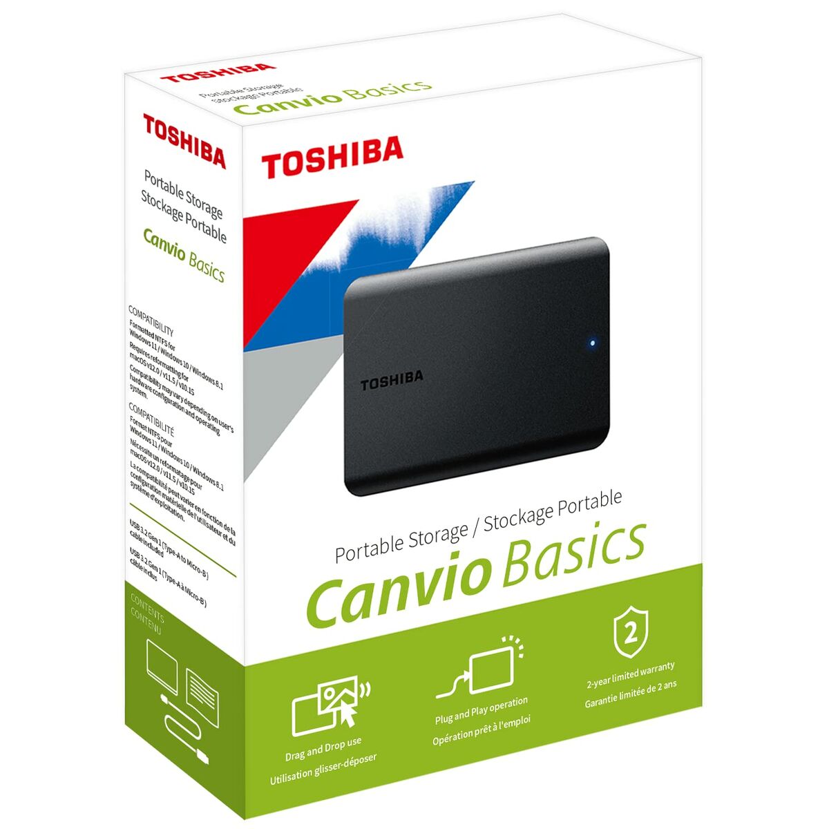 Disque Dur Externe Toshiba HDTB510EK3AA Noir