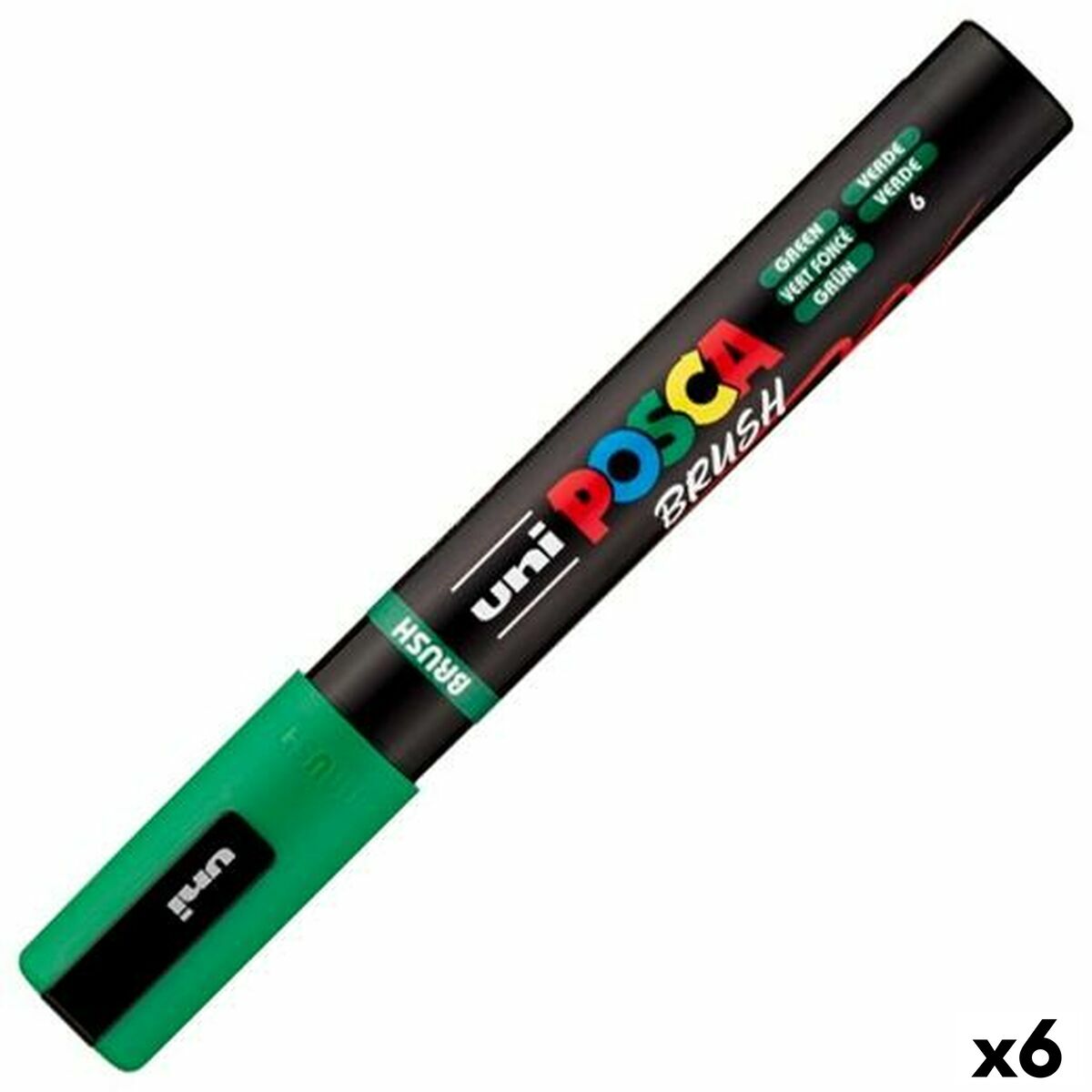 Marqueur BRUSH POSCA PC-5BR Vert (6 Unités)