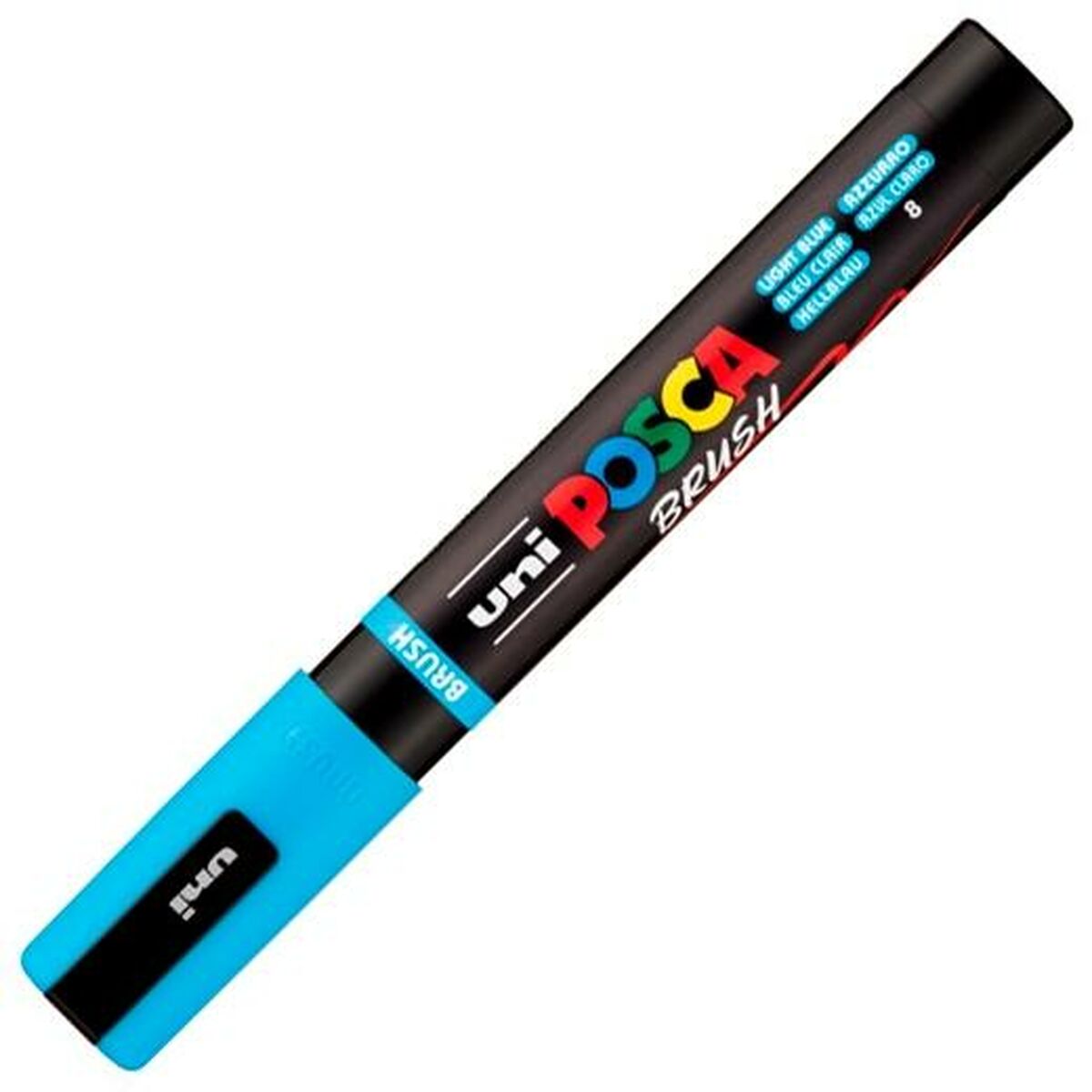 Marqueur BRUSH POSCA PC-5BR Bleu clair (6 Unités)