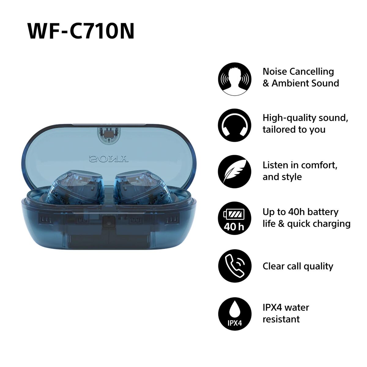 Casque Sony WFC710NL.CE7 Bleu