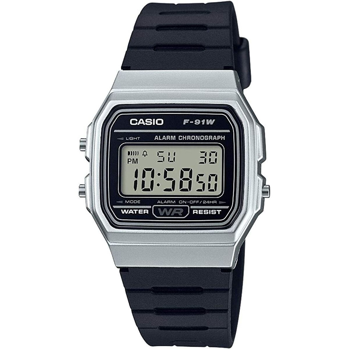 Montre Unisexe Casio F-91 BIO RESIN STRAP - SILVER (Ø 35 mm)