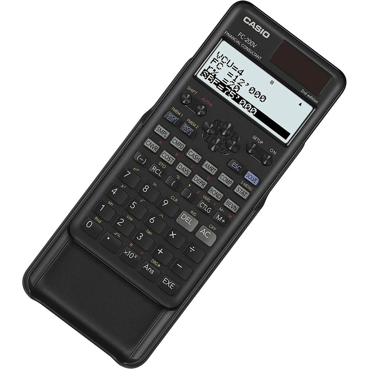 Calculatrice Casio FC-200V-2-W-ET Noir Plastique 16,2 x 7,7 x 1,1 cm