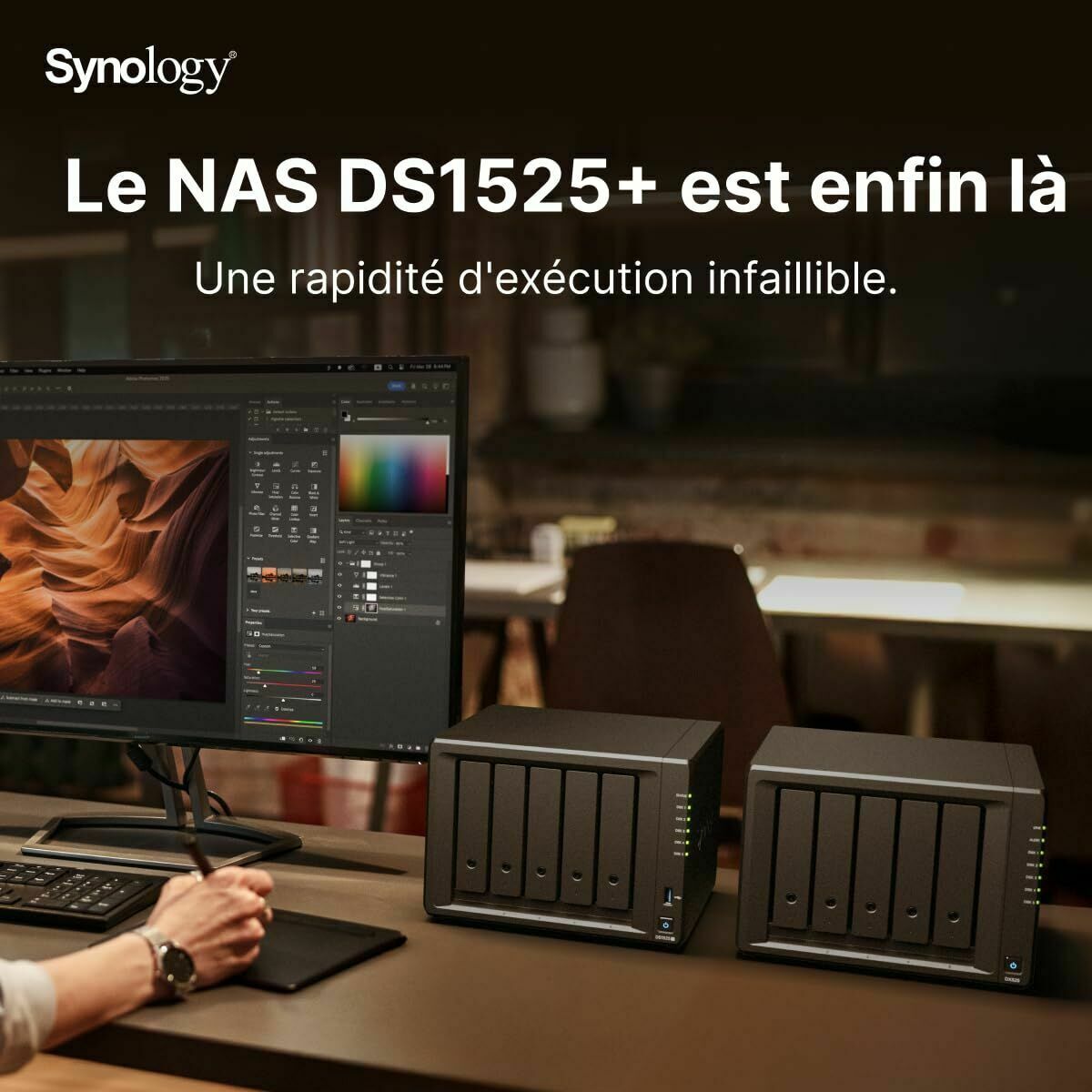 Stockage en Réseau NAS Synology DS1525+ Noir AMD Ryzen V1500B
