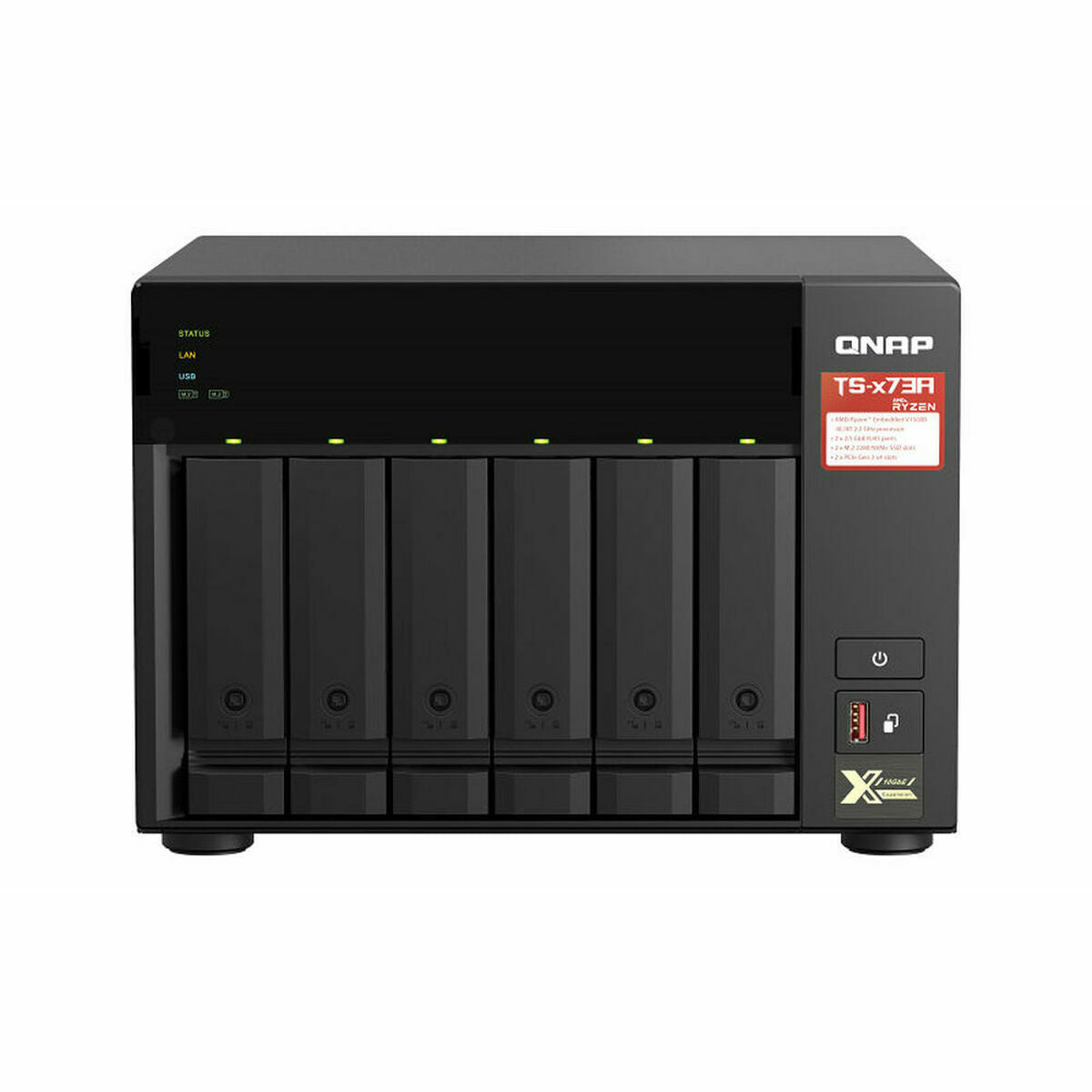Stockage en Réseau NAS Qnap TS-673A Quad Core Noir