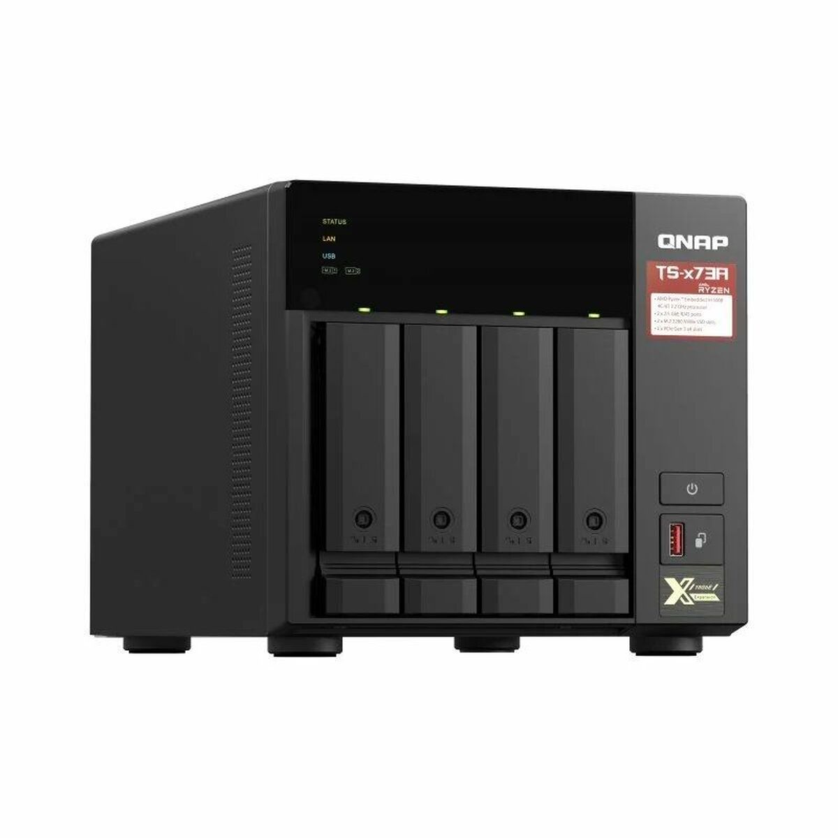Stockage en Réseau NAS Qnap TS-473A-8G Quad Core Noir