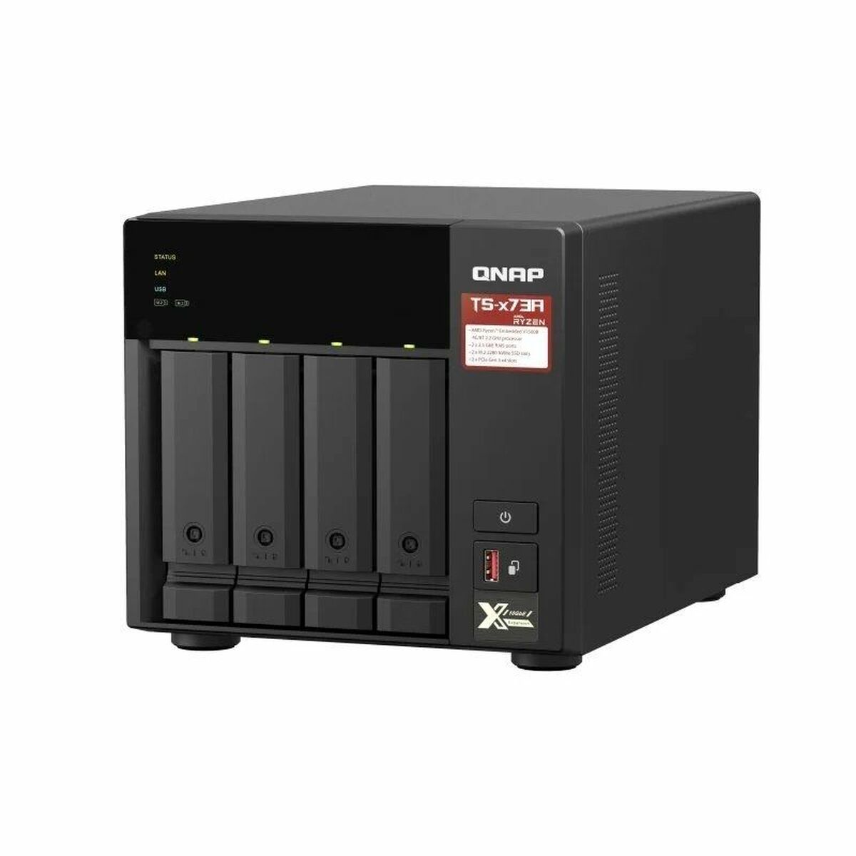 Stockage en Réseau NAS Qnap TS-473A-8G Quad Core Noir
