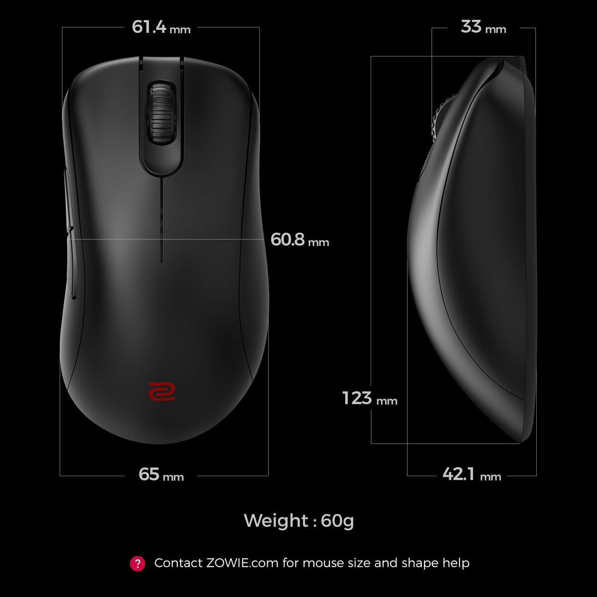 Souris Zowie 9H.N4VBE.A2E Noir 3200 DPI