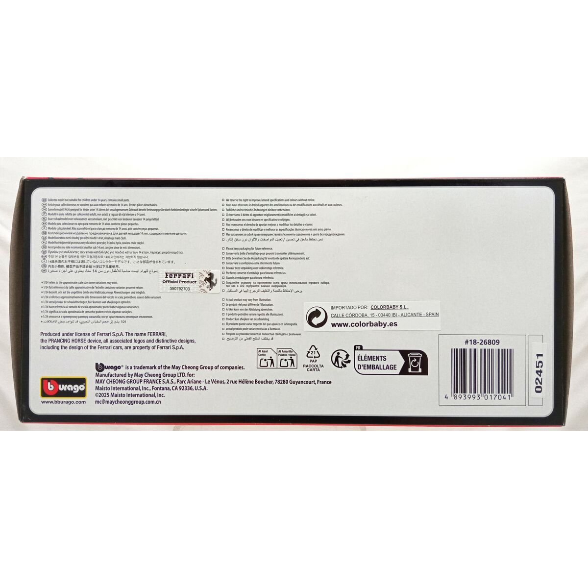 Voiture Bburago Ferrari F1 Racing SF23