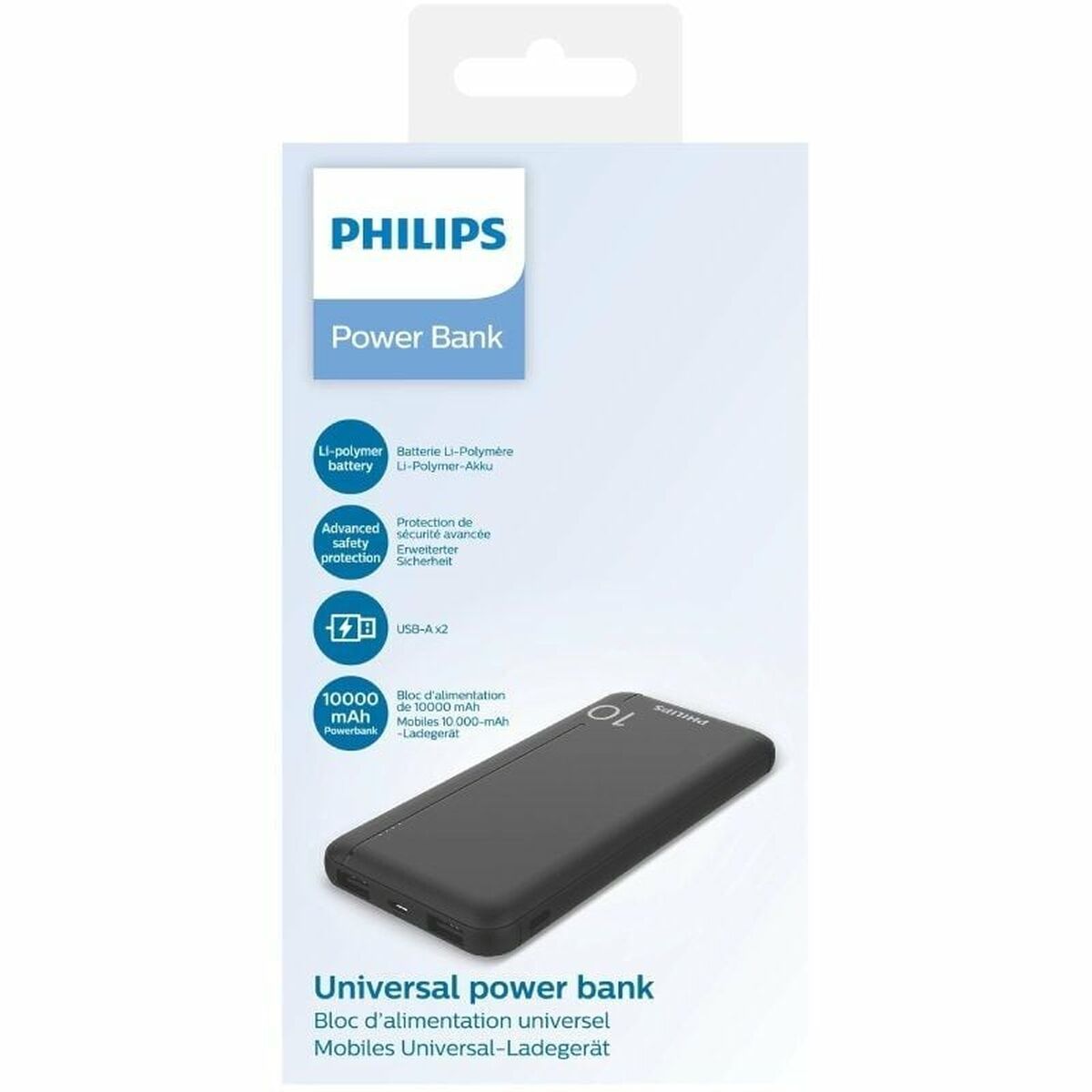 Powerbank Philips DLP1810NB/62 Noir 10000 mAh