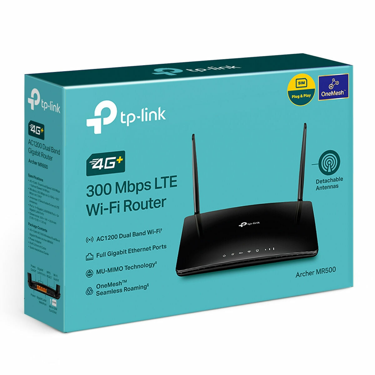 Router TP-Link MR500 Blanc Noir Wi-Fi 5 GHz RJ45 Ethernet LAN