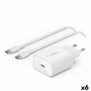 Chargeur Mural + Câble USB-C Belkin Blanc 25 W (6 Unités)