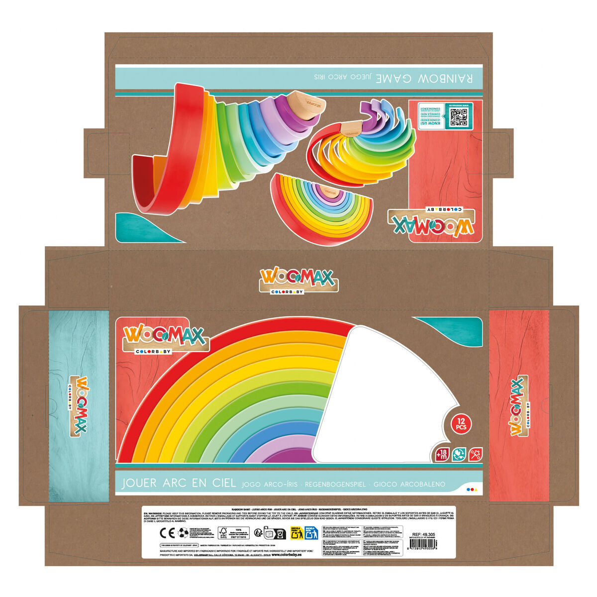 Puzzle enfant en bois Woomax Arc-en-ciel 11 Pièces 2 Unités