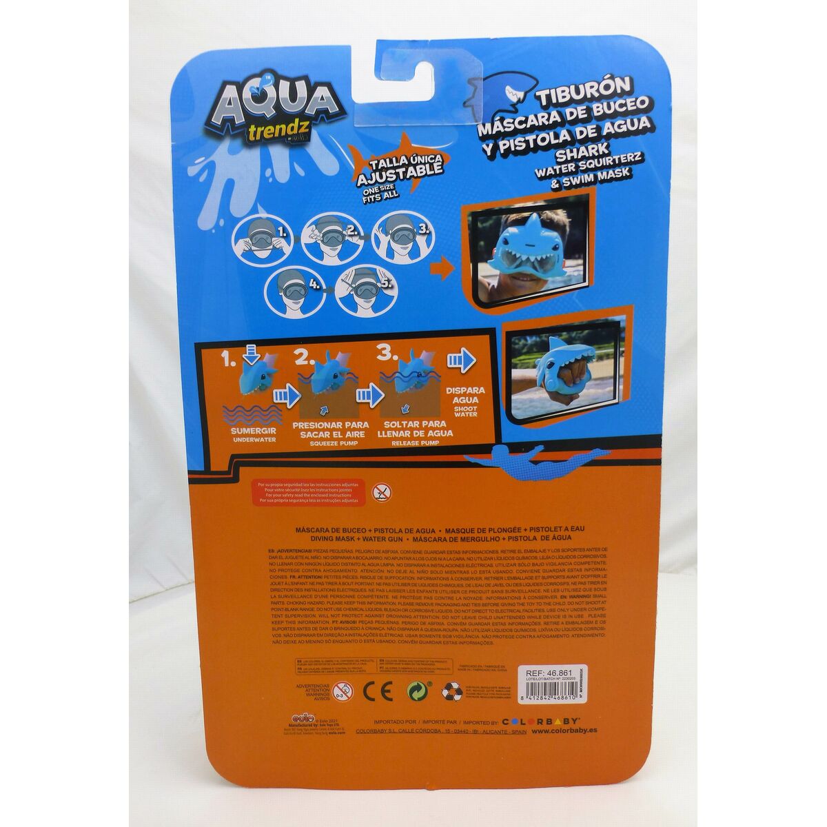 Jeu de pistolet à eau et masque de plongée Eolo Requin 18 x 15 x 8,5 cm (4 Unités)