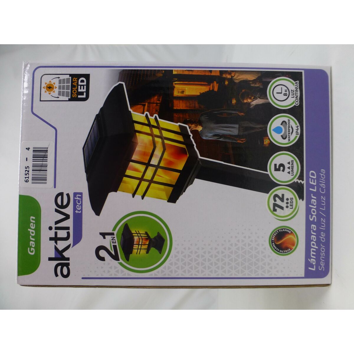 Set de bornes de jardin solaires Aktive Plastique 13,5 x 46 x 13,5 cm (4 Unités)