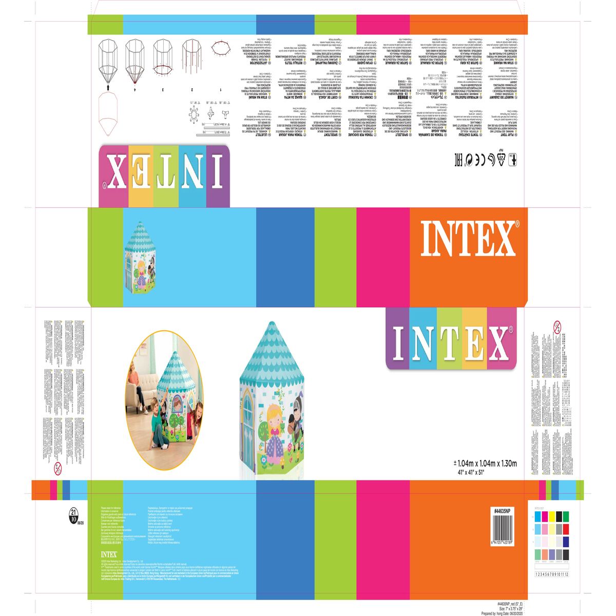 Maison de jeux pour enfants Intex Princesse 104 x 104 x 130 cm (4 Unités)