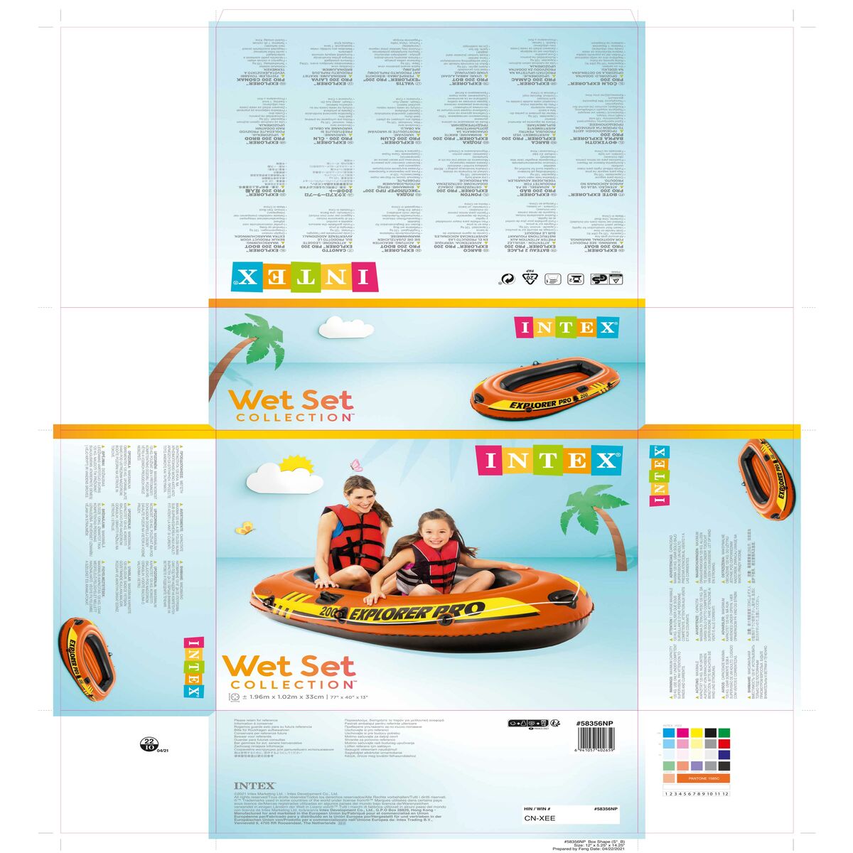 Bateau gonflable Intex Explorer Pro 200 3 Unités 196 x 33 x 102 cm