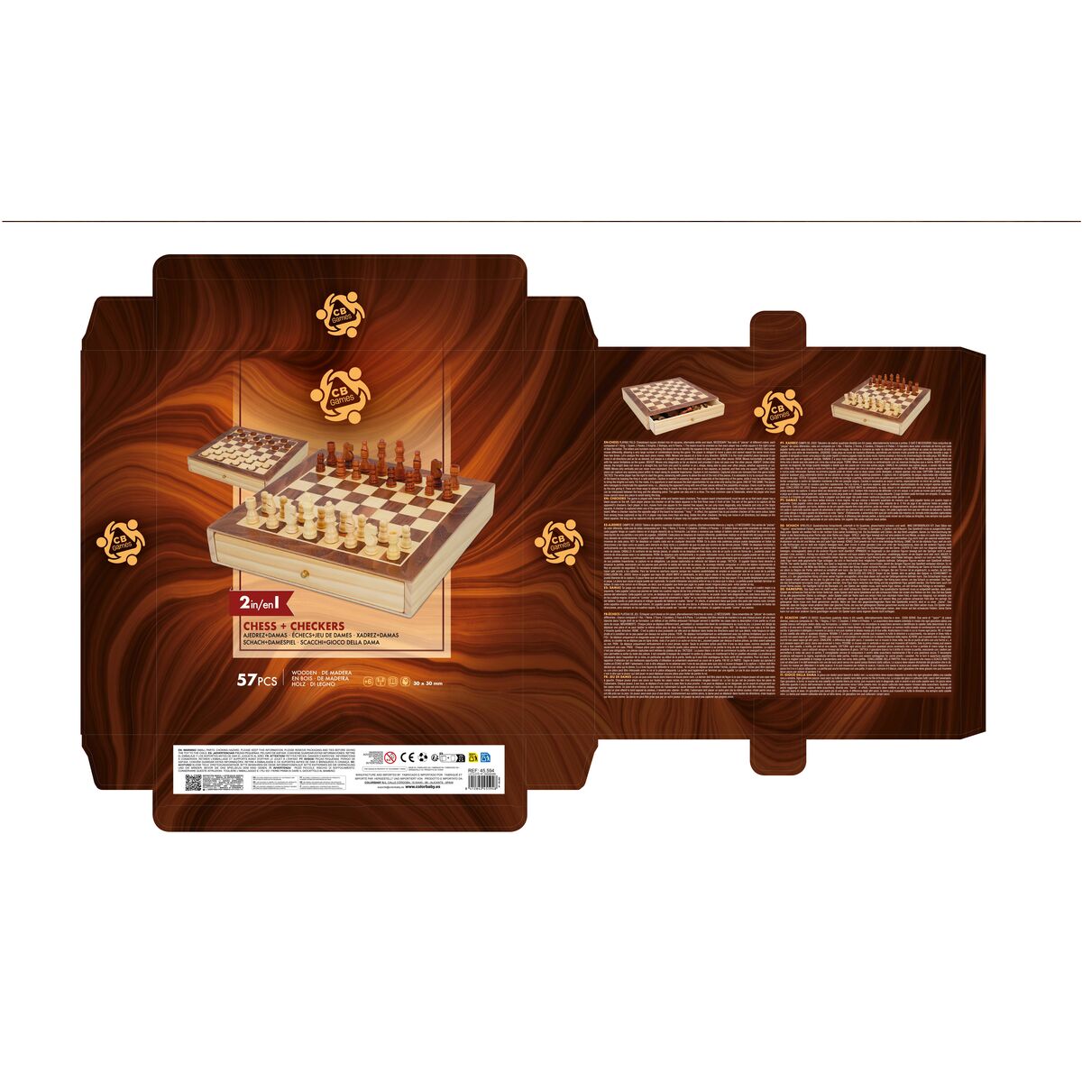 Échecs et dames CB Games Bois Tiroir (4 Unités)