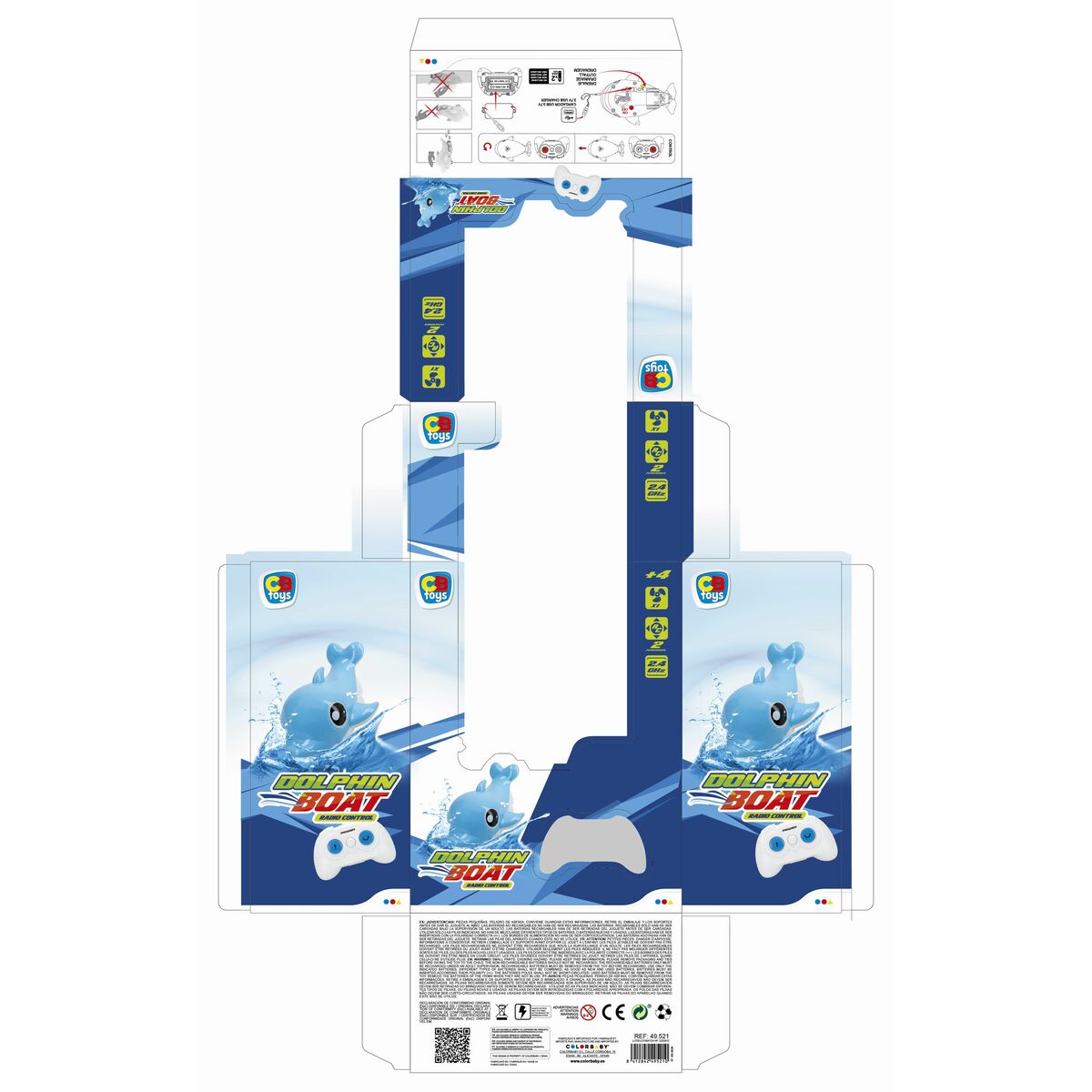 Bateau radiocommandé Colorbaby Dauphin (2 Unités)