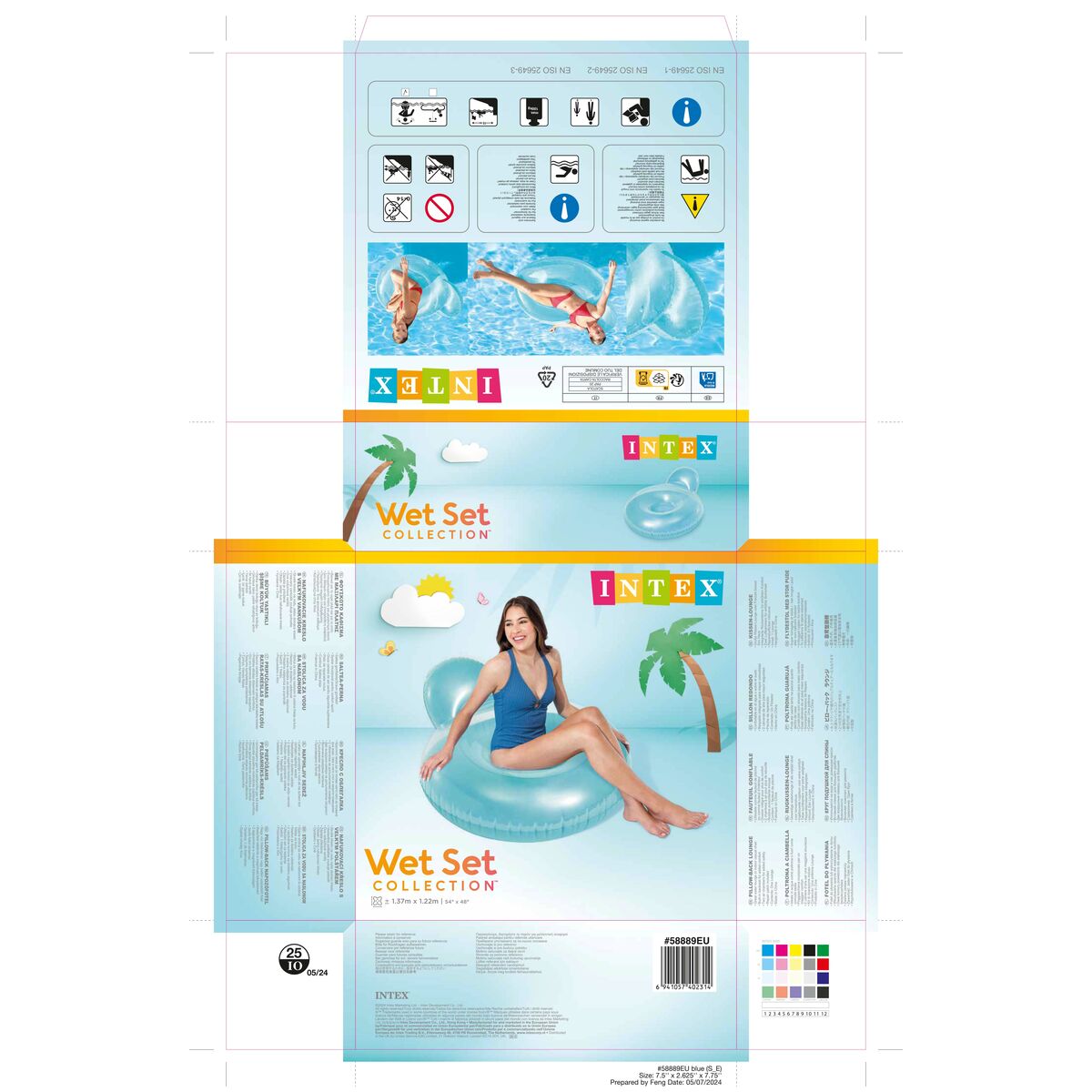 Chaise gonflable pour piscine Intex Rond 137 x 122 cm